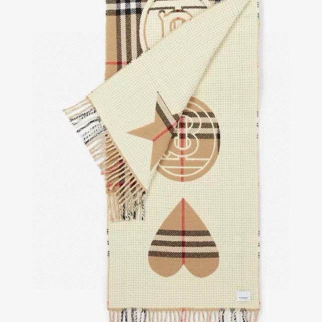 SCARF 205 CM IN CAMEL BEIGE MIX WHITE WOOL AND CASHMERE 408559