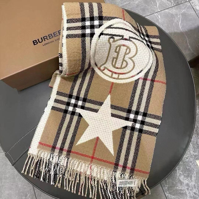 SCARF 205 CM IN CAMEL BEIGE MIX WHITE WOOL AND CASHMERE 408559