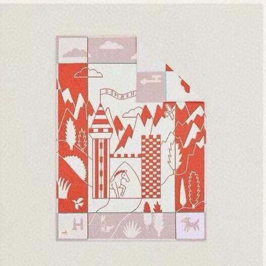 AVALON EPOPEE BLANKET 140 CM IN SPANISH ORANGE WOOL AND CASHMERE 415187