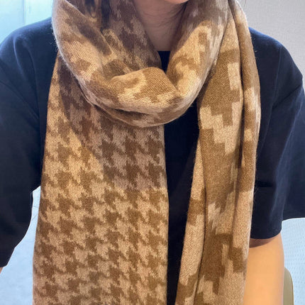 SCARF 190 CM IN CAMEL BEIGE MIX WHITE CASHMERE 415208