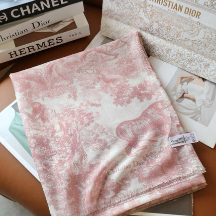 SCARF 180 CM IN LIGHT PINK SILK AND CASHMERE 418264