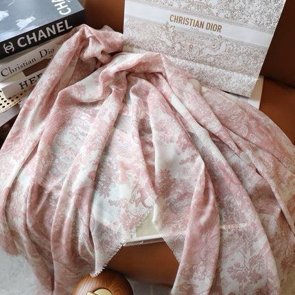 SCARF 180 CM IN LIGHT PINK SILK AND CASHMERE 418264