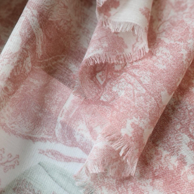 SCARF 180 CM IN LIGHT PINK SILK AND CASHMERE 418264