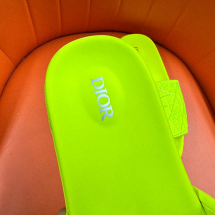CD AQUA EMBROIDED SANDAL CHARTREUSE FABRIC