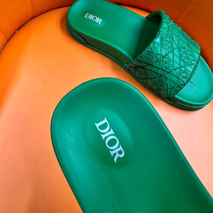 CD AQUA EMBROIDED SANDAL SEA GREEN FABRIC