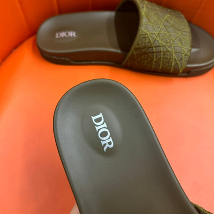 CD AQUA EMBROIDED SANDAL OLIVE FABRIC