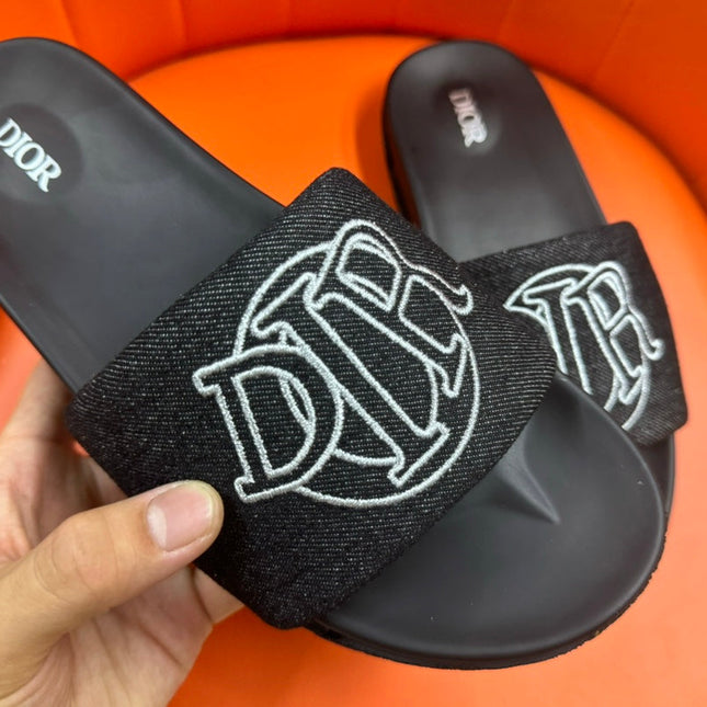 CD AQUA SLIDE SANDAL BLACK DENIM