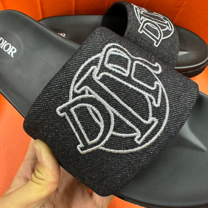 CD AQUA SLIDE SANDAL BLACK DENIM