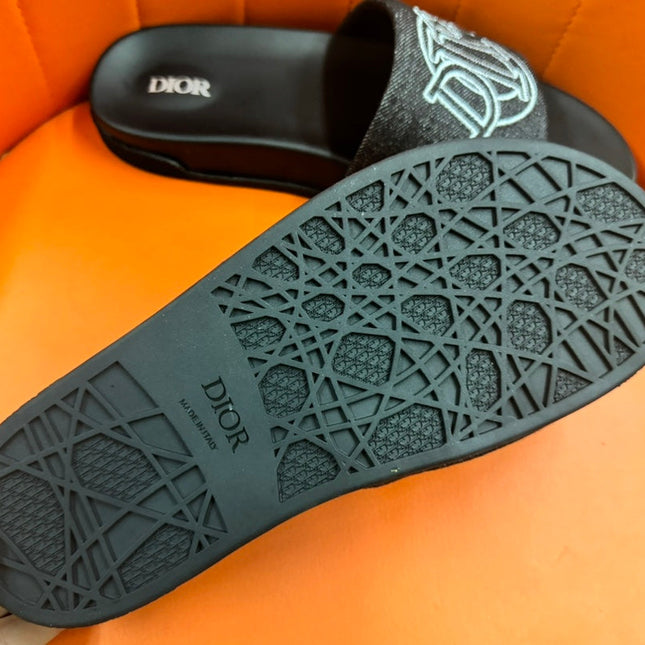 CD AQUA SLIDE SANDAL BLACK DENIM
