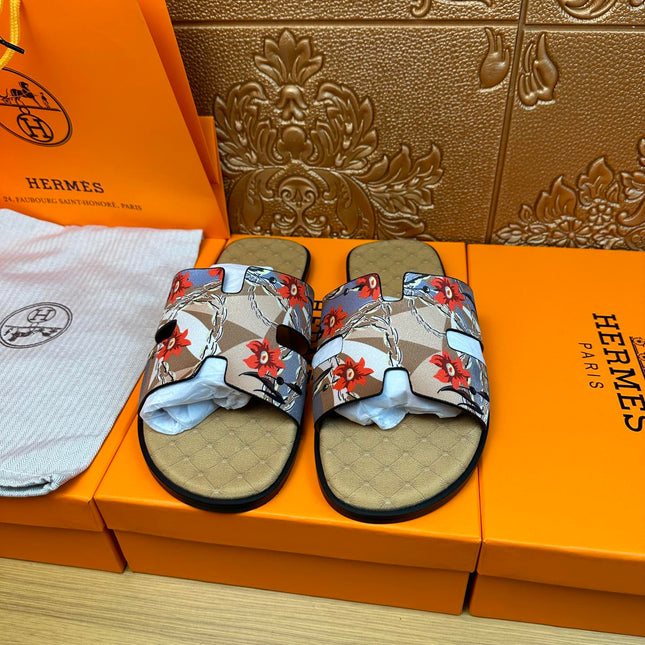 HM IZMIR SANDAL MUSTARD SUEDE WITH FLOWER MOTIF