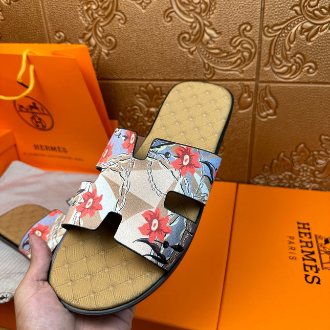HM IZMIR SANDAL MUSTARD SUEDE WITH FLOWER MOTIF