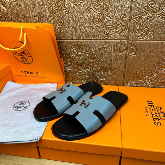HM IZMIR H-BUCKLE SANDAL STONE CALFSKIN