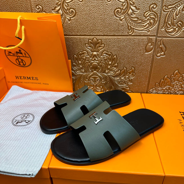 HM IZMIR H-BUCKLE SANDAL ARMY CALFSKIN