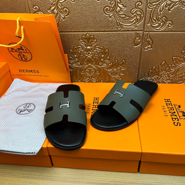 HM IZMIR H-BUCKLE SANDAL ARMY CALFSKIN