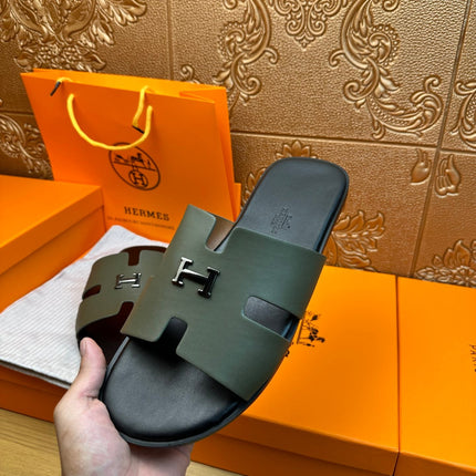 HM IZMIR H-BUCKLE SANDAL ARMY CALFSKIN