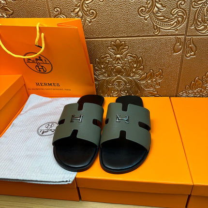 HM IZMIR H-BUCKLE SANDAL ARMY CALFSKIN