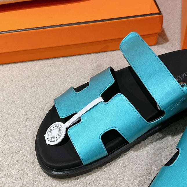 CHYPRE SANDAL BLACK MIX SKY CALFSKIN