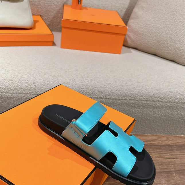CHYPRE SANDAL BLACK MIX SKY CALFSKIN