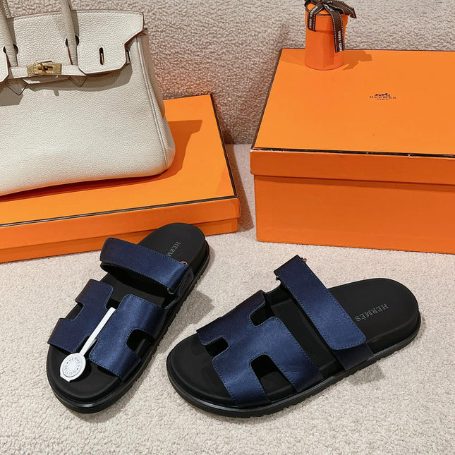 CHYPRE SANDAL BLACK MIX LIGHT BERRY CALFSKIN