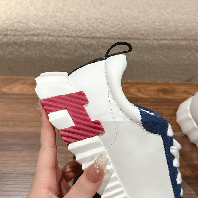 MAINLAND SNEAKER IN PALE GRAY MIX NAVY BLUE SUEDE AND WHITE CALFSKIN