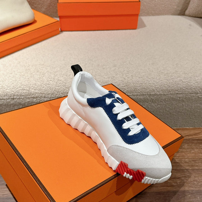 MAINLAND SNEAKER IN PALE GRAY MIX NAVY BLUE SUEDE AND WHITE CALFSKIN