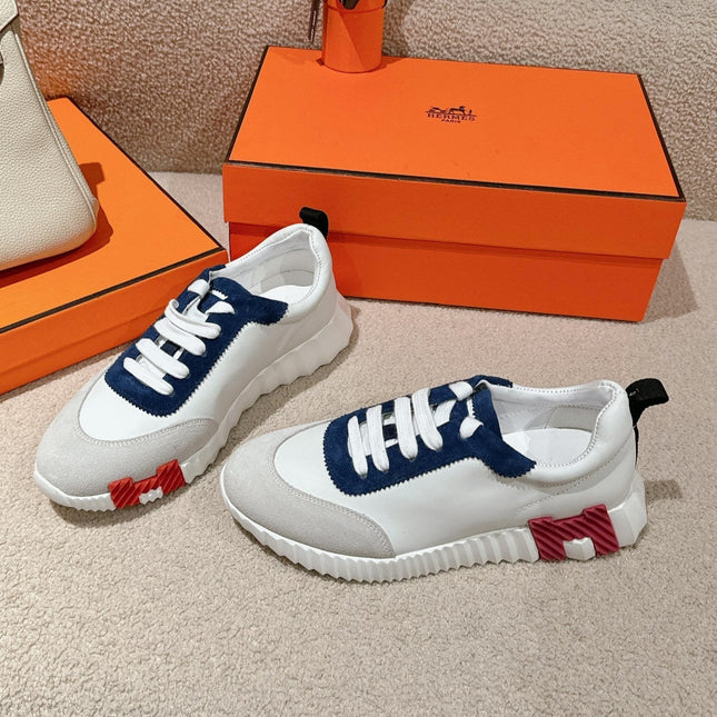 MAINLAND SNEAKER IN PALE GRAY MIX NAVY BLUE SUEDE AND WHITE CALFSKIN