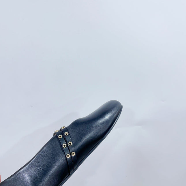ALAIA MARY JANE SHOES IN BLACK LAMBSKIN WITH GOLD HARDWARE