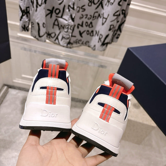 DIOR 25S MILE SERIES SNEAKERS 25MM IN WHITE BLUE CALFSKIN