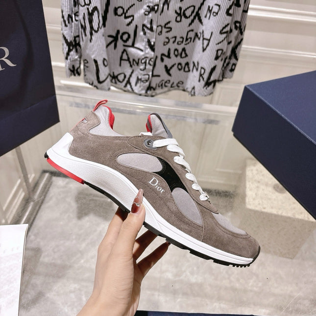 DIOR 25S MILE SERIES SNEAKERS 25MM IN BROWN SUEDE