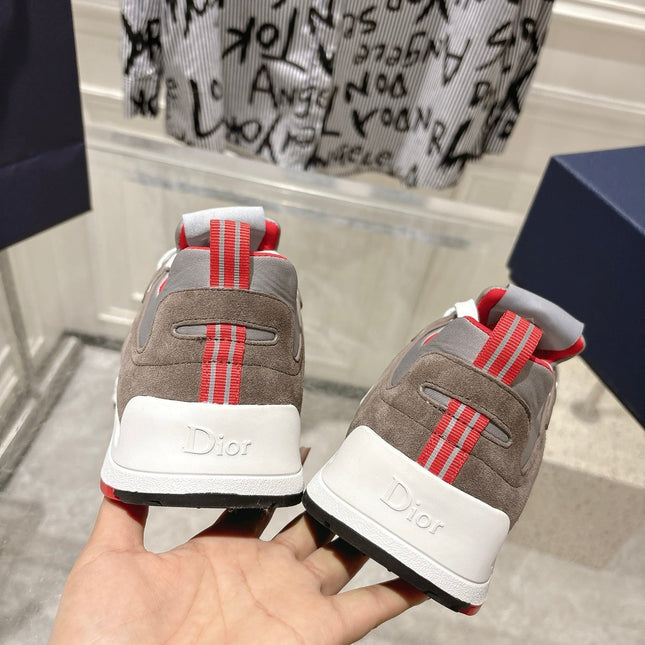 DIOR 25S MILE SERIES SNEAKERS 25MM IN BROWN SUEDE