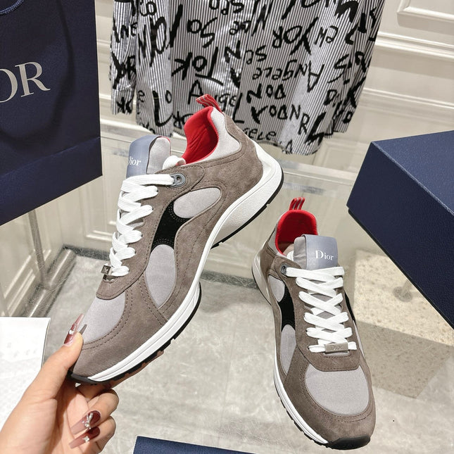 DIOR 25S MILE SERIES SNEAKERS 25MM IN BROWN SUEDE