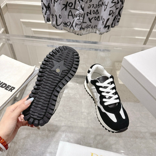 DIOR 25S C'EST DIOR SNEAKER IN WHITE BLACK CALFSKIN AND SUEDE