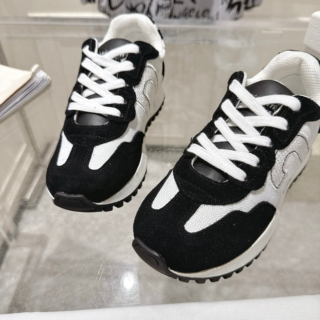 DIOR 25S C'EST DIOR SNEAKER IN WHITE BLACK CALFSKIN AND SUEDE