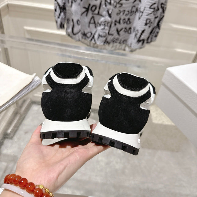 DIOR 25S C'EST DIOR SNEAKER IN WHITE BLACK CALFSKIN AND SUEDE