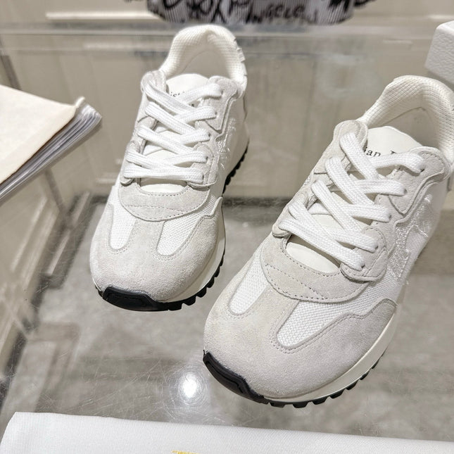 DIOR 25S C'EST DIOR SNEAKER IN WHITE LIGHT GRAY CALFSKIN AND SUEDE
