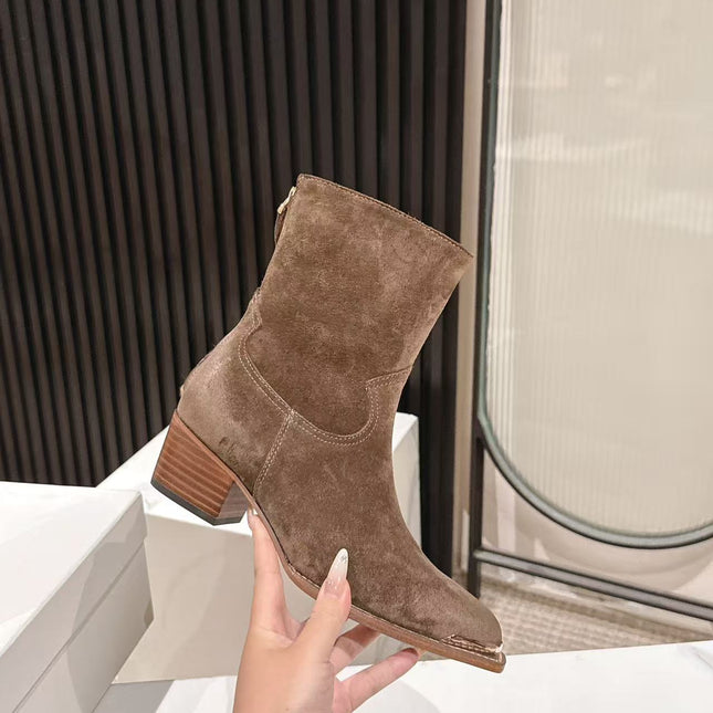 CELINE 25S CHELSEA BOOTS CLASSIC 45MM IN DARK BROWN SUEDE