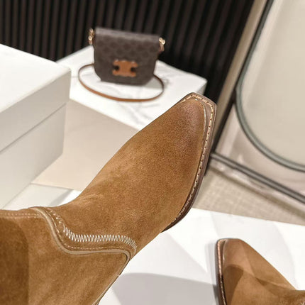 CELINE 25S HIGH BOOTS FOR FALL AND WINTER 45MM IN BROWN SUEDE