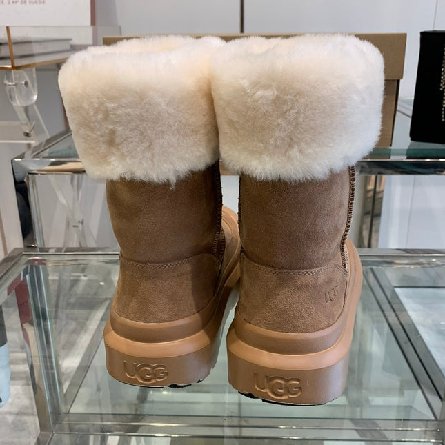 ANKLE BOOTS IN CIDER BROWN SUEDE AND CALFSKIN