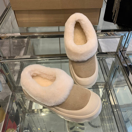 SNOW BOOT IN DESERT BROWN SUEDE AND WHITE CALFSKIN