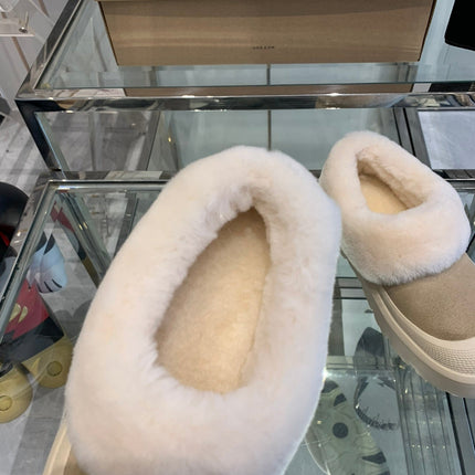 SNOW BOOT IN DESERT BROWN SUEDE AND WHITE CALFSKIN