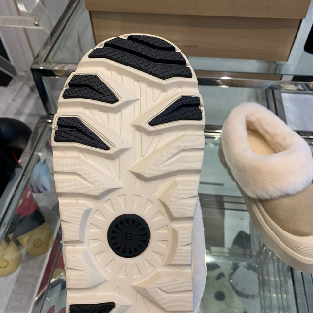 SNOW BOOT IN DESERT BROWN SUEDE AND WHITE CALFSKIN