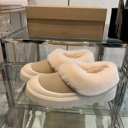 SNOW BOOT IN DESERT BROWN SUEDE AND WHITE CALFSKIN