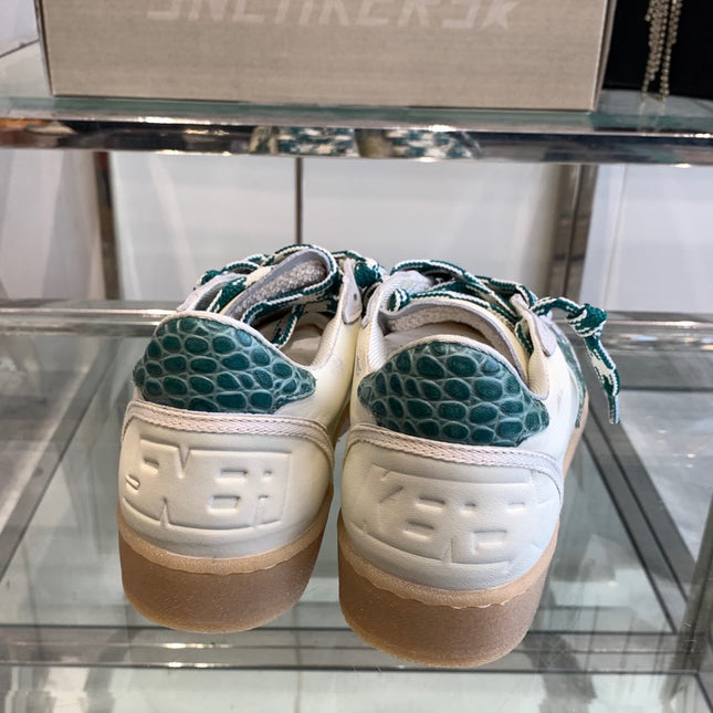 BALL STAR SNEAKERS GREEN CROCODILE EMBOSSED LEATHER STAR