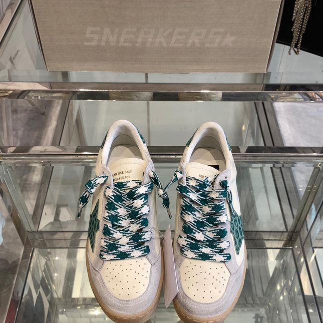 BALL STAR SNEAKERS GREEN CROCODILE EMBOSSED LEATHER STAR