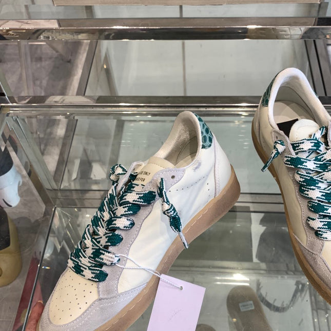 BALL STAR SNEAKERS GREEN CROCODILE EMBOSSED LEATHER STAR