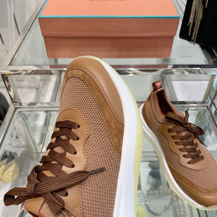 SNEAKER IN BURNT ORANGE CANVAS MIX SUEDE WITH LAMBSKIN