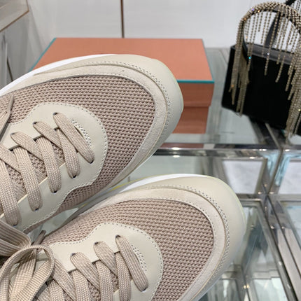 SNEAKER IN LIGHT PINK CANVAS MIX SUEDE WITH LAMBSKIN
