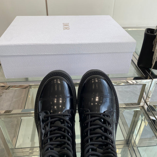DIOR 25S D-UNIT ANKLE BOOT IN BLACK QUILTED CANNAGE CALFSKIN