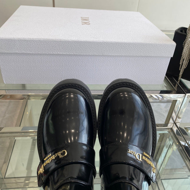 DIOR 25S D-QUEST ANKLE BOOT 35MM IN BLACK GLOSSY CALFSKIN