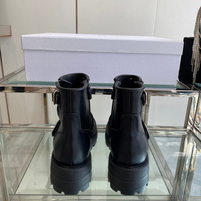 DIOR 25S D-QUEST ANKLE BOOT 35MM IN BLACK CALFSKIN